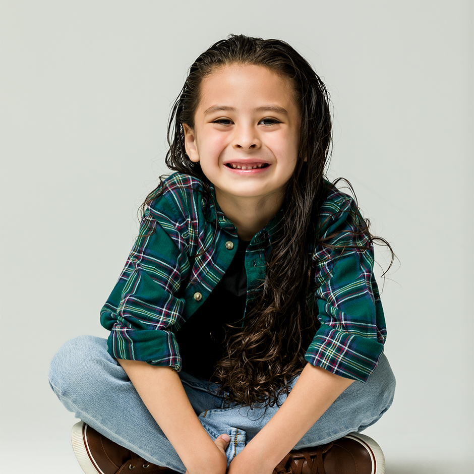 Child wearing Juniors Shampoo