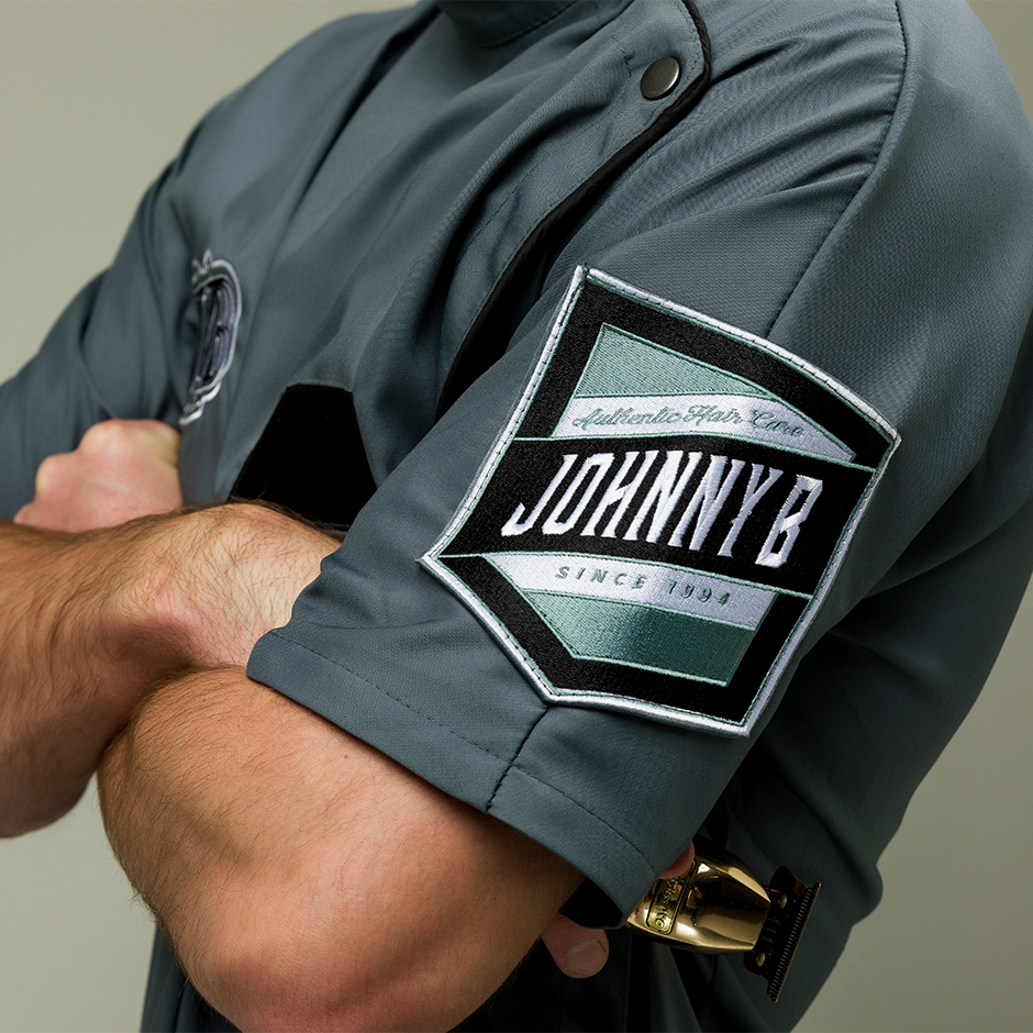 Closeup shot of Retro Smock patch details